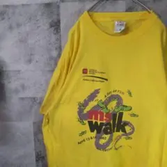 半袖TシャツUSA古着ビッグオーバーサイズイエローXL　A14,47