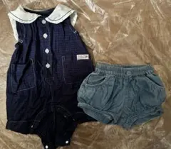 アプレレクール　セーラーロンパース・パンツセット ネイビー