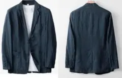 ■綿麻サマージャケット■濃紺・2XL■未使用品■