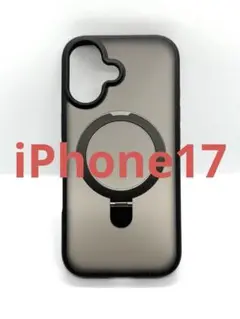 iPhone17 ケース ブラック スタンド レンズカバー付 新品 512