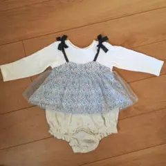 花柄 スカート風 ロンパース 80cm