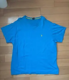 ポロ Vネック Tシャツ 青