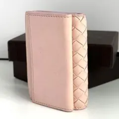 ボッテガ ヴェネタ 三つ折り財布 イントレチャート 三つ折り財布 ピンク