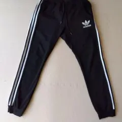 adidas 黒 ジャージパンツ Lサイズ 3本ライン