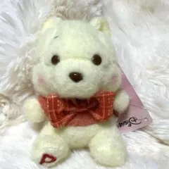 ディズニー 곰돌이 푸 マスコット タータンチェックリボン ミルキーボア