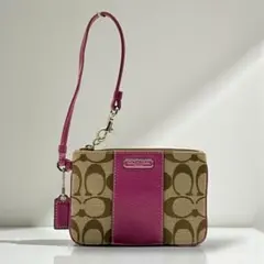 極美品✨COACH コーチ ミニ ポーチ シグネチャー キーケース 小物入れ