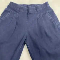レディース　ダークブルー ウエストゴム カジュアルパンツ