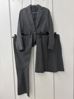 グレー ストライプ ビジネススーツ上下 3点セット