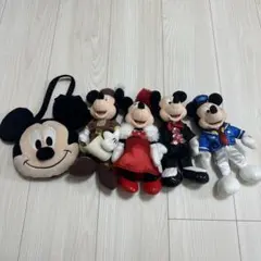 ミッキー・ミニー ぬいぐるみ&ポシェット5点セット