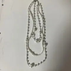 ホワイトパール多層ネックレス