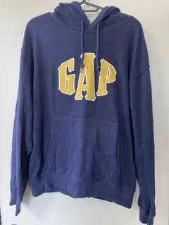 GAP ロゴ プルオーバー パーカー ネイビー S