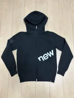 ブラック フルジップ フード付きセーター