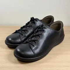 【未使用級✨】アキレスソルボ レザースニーカー コンフォート シボ革 ブラックのサムネイル