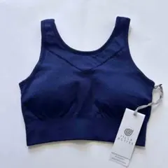 新品 ハイネック ブラトップ ネイビー 竹素材 抗菌 ヨガウェア