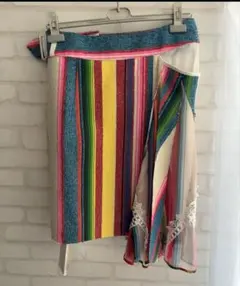 新品未使用　sacai ストライプ アシンメトリックスカートのサムネイル