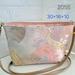 356 帯リメイク　キラキラ✳︎白いふっくらショルダーバッグ　匿名配送 356 帯リメイク キラキラ✳︎白いふっくらショルダーバッグ 匿名