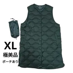 【美品】UNIQLO ユニクロ ウルトラライトダウン ロング ベストXLポーチ付