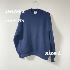USA製　JERZEES スウェット 無地　ネイビー　L 90s