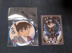 名探偵コナン×大阪城 描き下ろし戦国シリーズちょいでか缶バ☆工藤新一☆おまけ付き