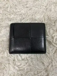 ボッテガ ヴェネタ BOTTEGA VENETA パラキート 黒 緑 二折り財布
