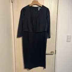 ユナイテッドアローズ　ネイビー　ワンピース　シルバーパーツ