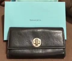 Tiffany ティファニー　ターンロック　長財布　ブラック×ティファニーブルーのサムネイル
