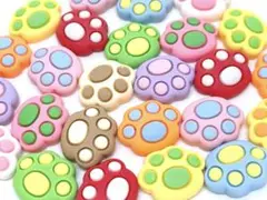 【No.51】デコパーツまとめ売り 動物 肉球 カラフル 25個