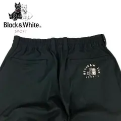 02M751◯ Black&White 黒 ワイド 裏起毛 ゴルフパンツ L