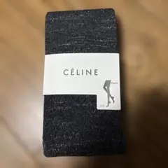 CÉLINE チャコールグレー　ラメ　タイツ　M〜L