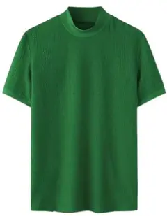 緑 ハイネック 半袖Tシャツ