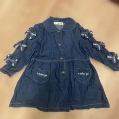 レトロ　ワンピース　デニム　スカート　リボン　女子