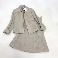 【最終価格】新品【SIMOLA】ベージュ系ツイードスカートセットアップ
