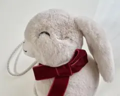 zara うさぎのぬいぐるみポシェット　赤リボン　子供用バッグ