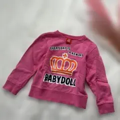 本日値下げ！美品綿100%BABYDOLL 110㎝ピンク トレーナー