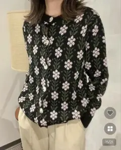 NUGU vintage flower cardigan 花柄カーディガン