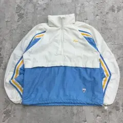 USA製　VARSITY　ナイロンジャケット　M　ライトブルー　無地　古着