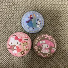 刺繍サンリオ・ディズニー 缶バッジ 3点セット