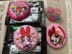 パワーパフガールズ ブロッサム 刺繍缶バッジ ピンバッジ 4個セット 訳あり