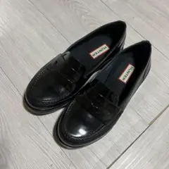 HUNTER ブラック ペニーローファー