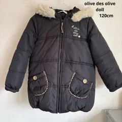 ファー付き黒中綿コート