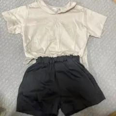 セーラー襟付き半袖オールインワン
