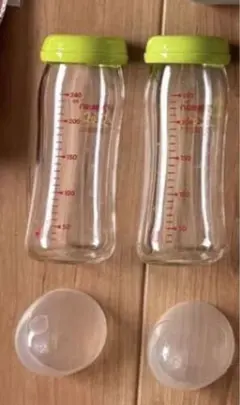 Pigeon 母乳実感　ガラス製　哺乳瓶240ml 2本　グリーン