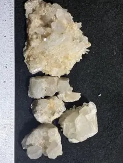 国産鉱物　まとめ売り(3) 天然水晶 原石 鉱物標本 6個セット　岐阜県恵那市産