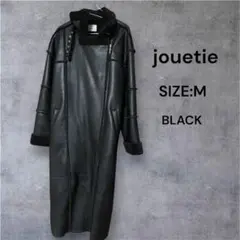 【完売品】jouetie エコムートンライダースロングコート ブラック M