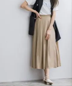 裏地付きシフォンフレアスカート　PLサイズ