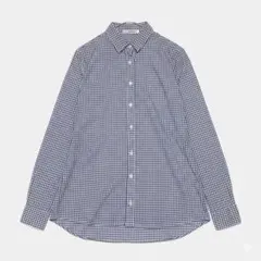 長袖シャツ ギンガムチェック柄 綿100% オフィスカジュアル 春秋コーデ