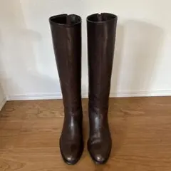 【美品】　ユナイテッドアローズ　レザー ロングブーツ ファスナー付　日本製　36