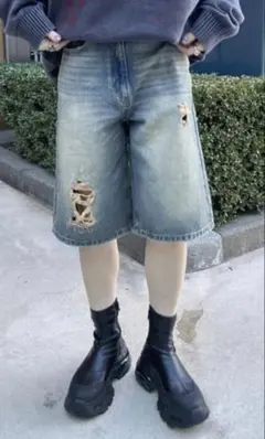 JEANASIS(ジーナシス)クラッシュデニムジョーツ