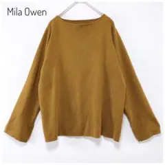 ウール混 ミラオーウェン ボートネックニットプルオーバー きれいめカジュアル F