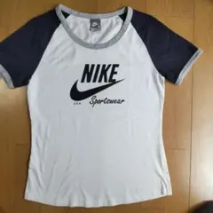 Nike ラグランスリーブ Tシャツ ホワイト/ネイビー